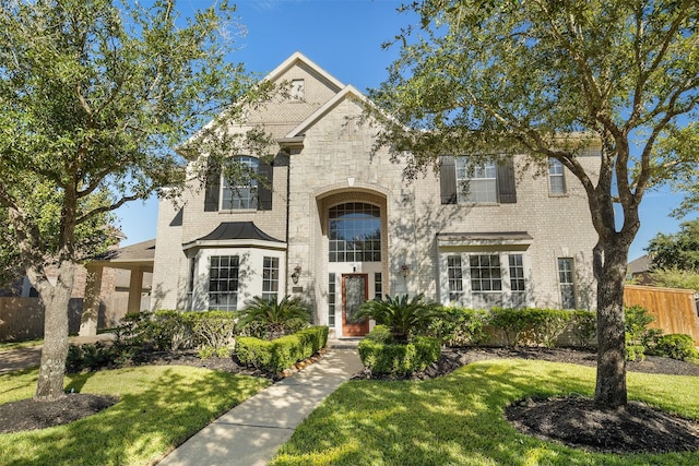 view of front of home with a front yard