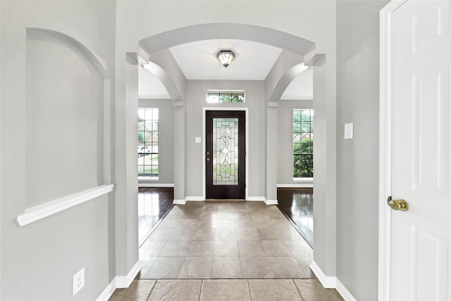 foyer entrance with plenty of natural light