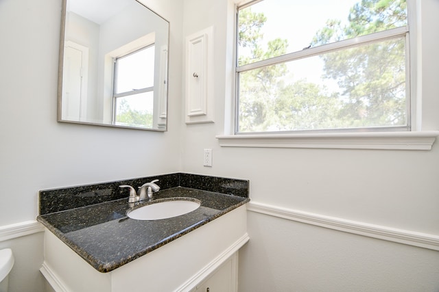 bathroom with vanity and a healthy amount of sunlight