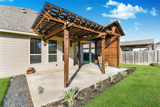 view of patio / terrace with a pergola