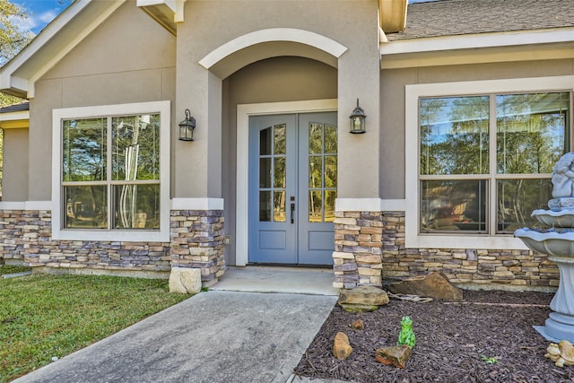 entrance to property with french doors