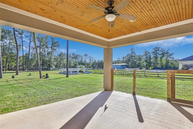 view of patio with ceiling fan