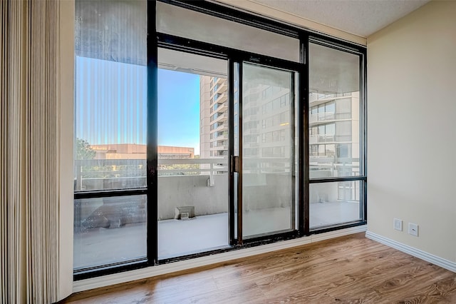 doorway featuring hardwood / wood-style floors