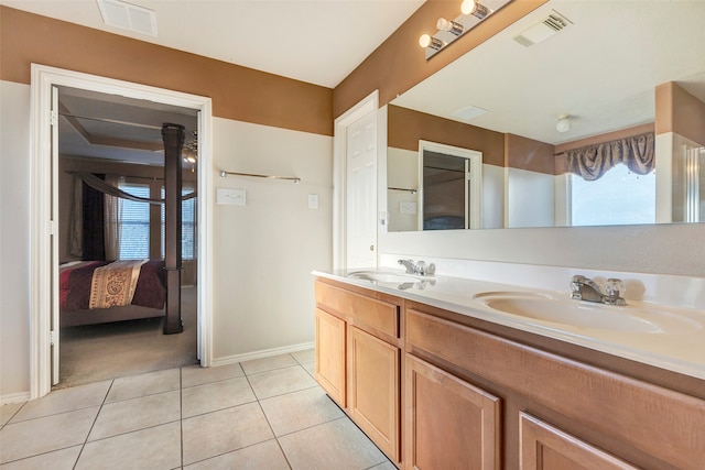 bathroom featuring vanity and tile patterned floors