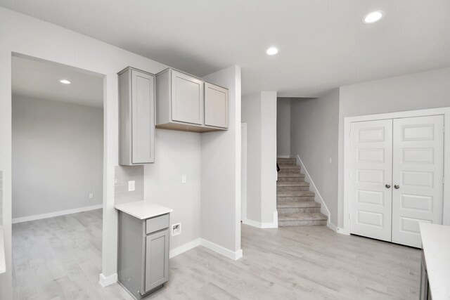 interior space featuring light hardwood / wood-style flooring