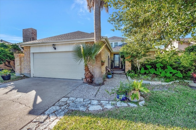 ranch-style home with a garage