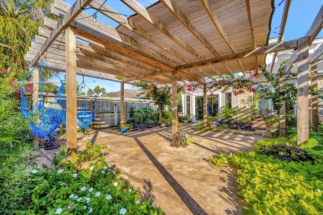 view of patio with a pergola