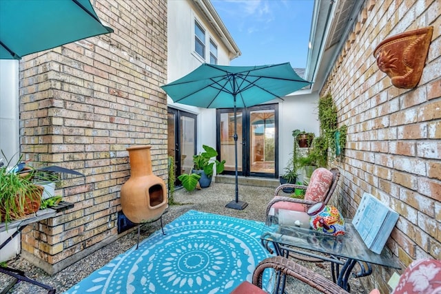 view of patio with french doors