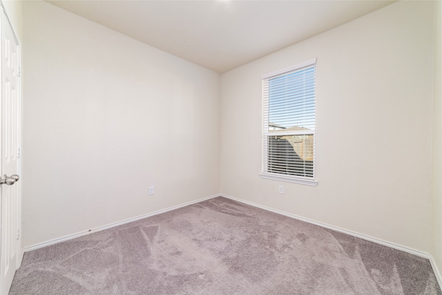 spare room featuring light carpet