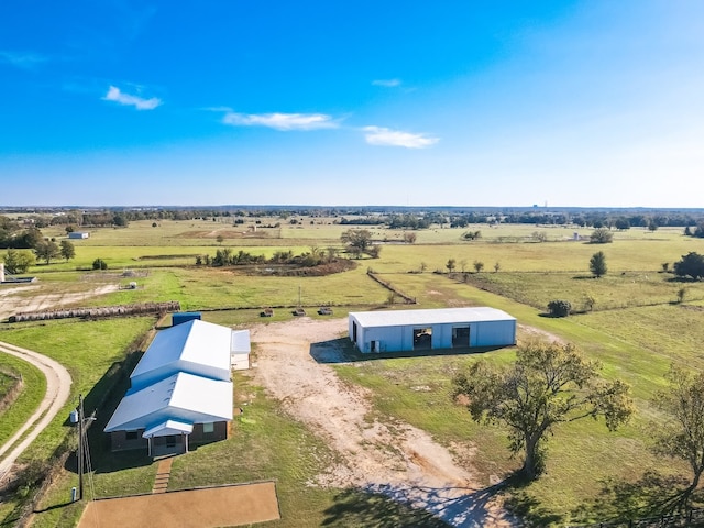 drone / aerial view with a rural view