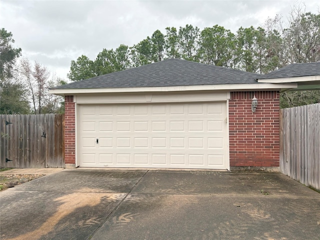 view of garage