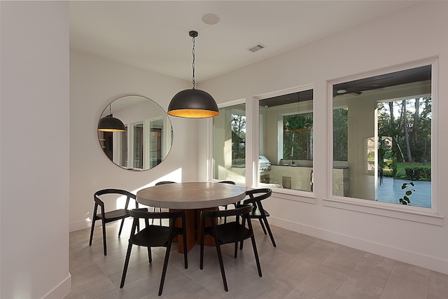 dining room featuring a wealth of natural light