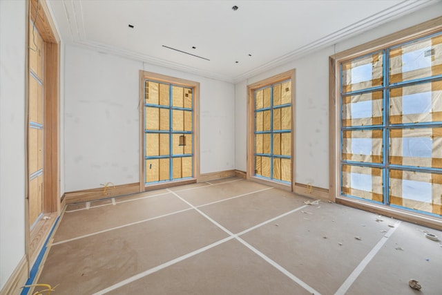 interior space featuring crown molding