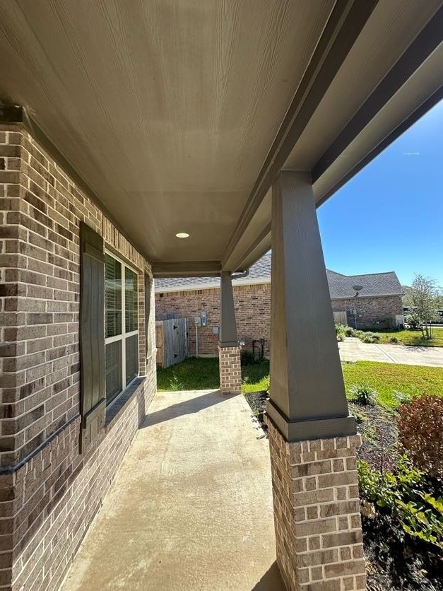 view of patio featuring covered porch