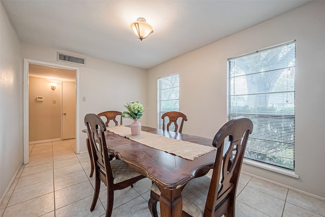 view of tiled dining space