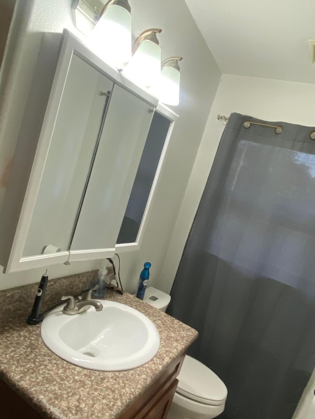 bathroom with vanity and toilet