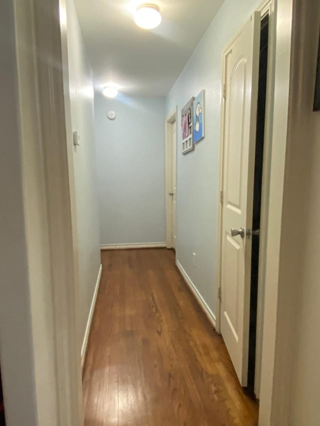 corridor featuring dark hardwood / wood-style floors