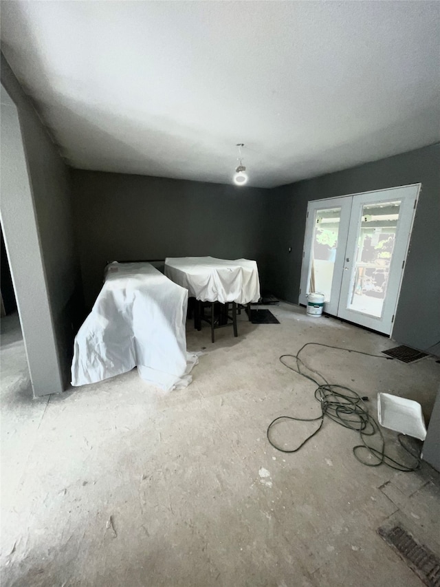 bedroom featuring french doors