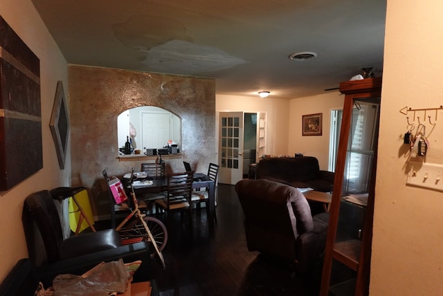 living room featuring hardwood / wood-style floors