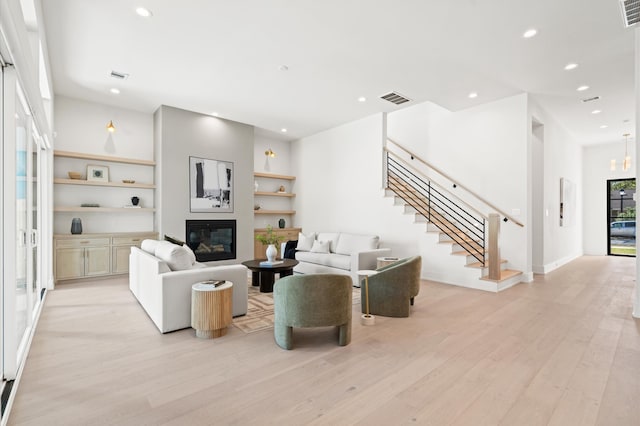 living room featuring light hardwood / wood-style flooring