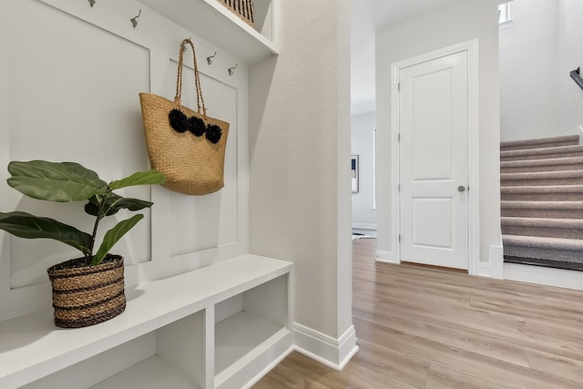 mudroom featuring hardwood / wood-style flooring