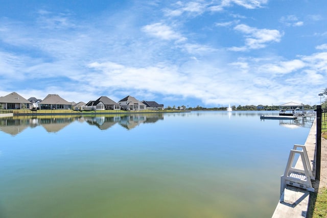 property view of water with a boat dock