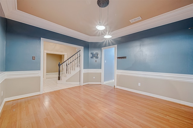 empty room featuring light wood-type flooring