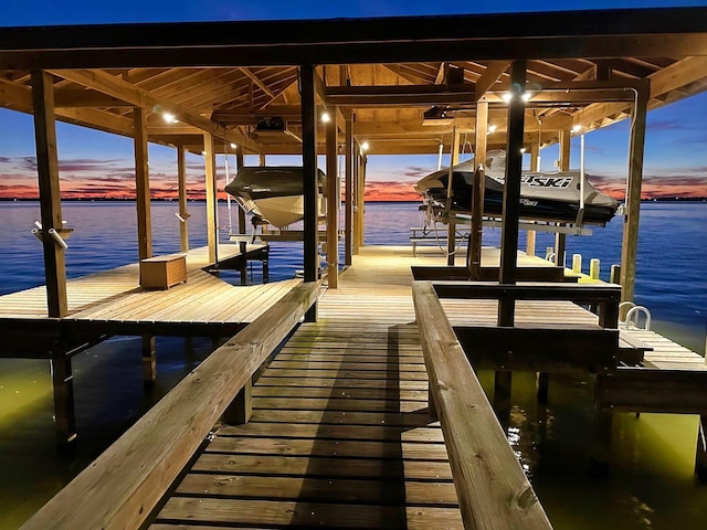 172 Little Dove, Livingston, TX 77351 - dock area with boat lift and a water view