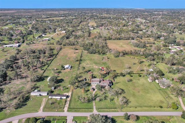 drone / aerial view with a rural view