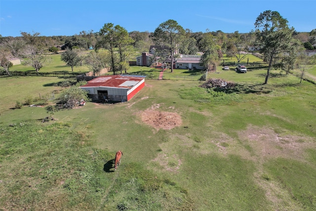 aerial view featuring a rural view