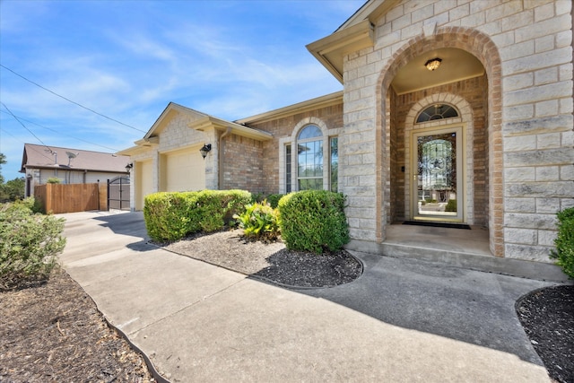 exterior space featuring a garage