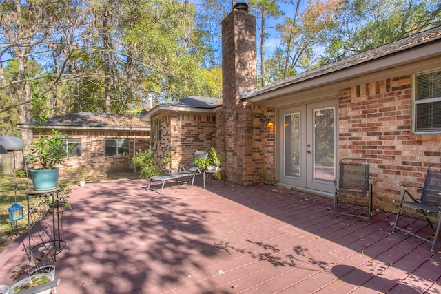 deck featuring french doors