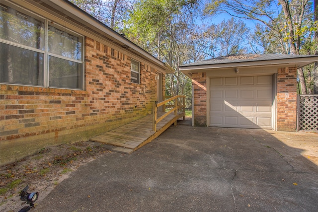 view of garage