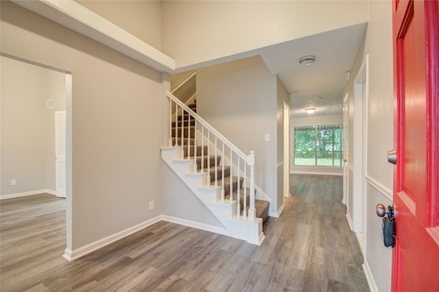 entryway featuring hardwood / wood-style flooring