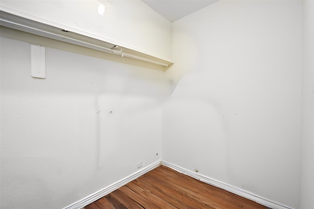 laundry room featuring hardwood / wood-style flooring