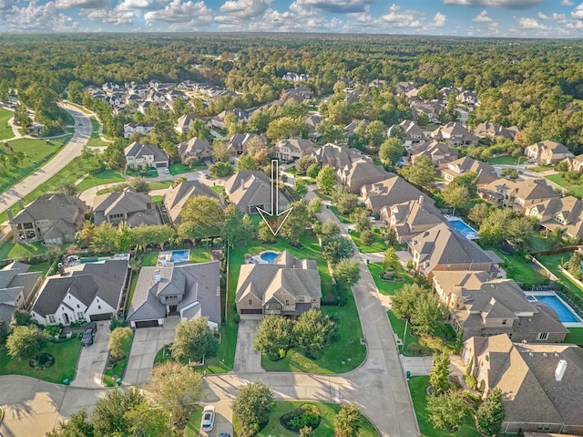 aerial view featuring a residential view