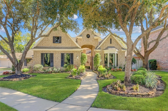 view of front facade with a front yard