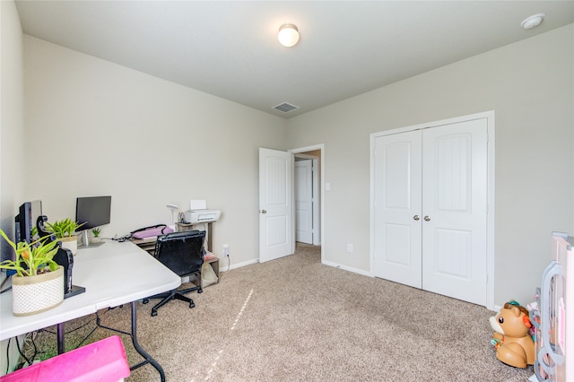 view of carpeted office