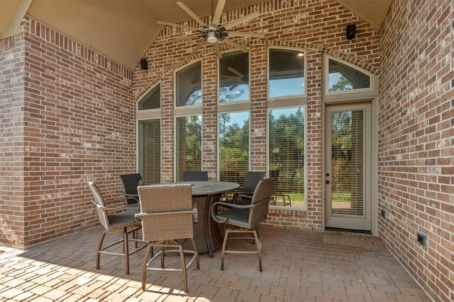 view of patio / terrace with ceiling fan