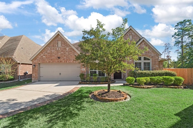 view of front of house with a front lawn