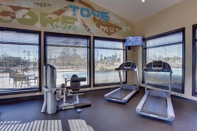 workout area with a healthy amount of sunlight