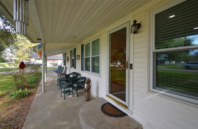 view of patio with a porch