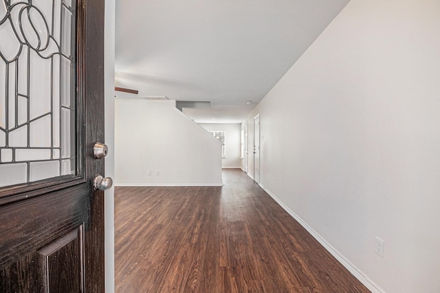 foyer featuring dark hardwood / wood-style floors