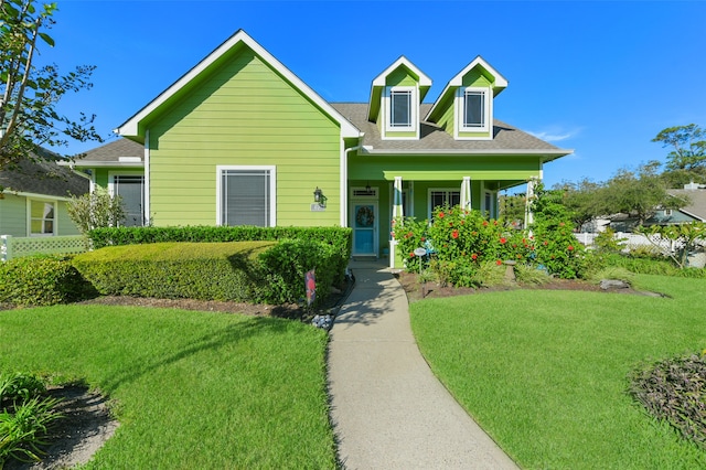 view of front of property with a front yard