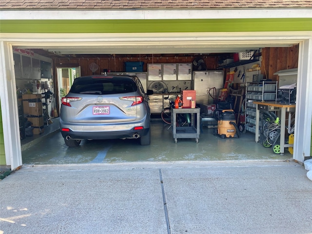 view of garage