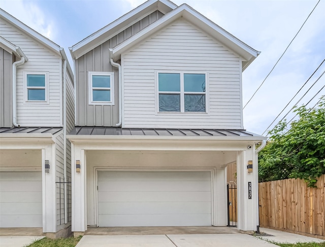 view of front of home with a garage