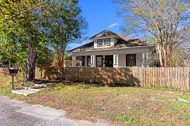 bungalow-style home with covered porch