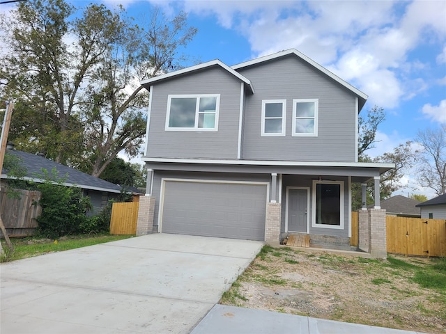 view of front of property featuring a garage