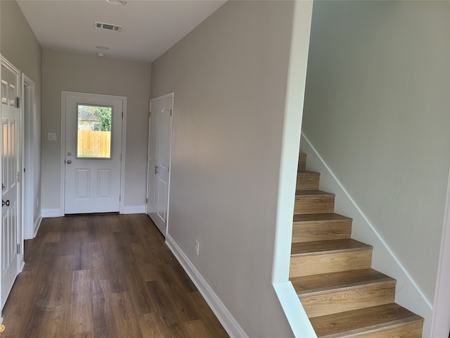 entryway featuring dark hardwood / wood-style floors