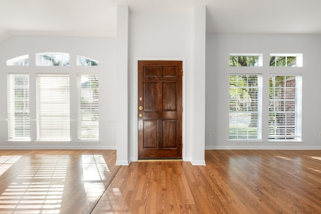 foyer entrance featuring light hardwood / wood-style flooring